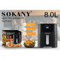 SK-8043 აეროგრილი 8 ლიტრი 2000W ციფრული ეკრანით